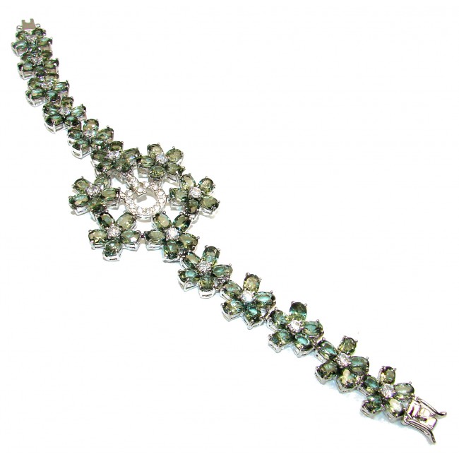 Green Royalty Topaz .925 Sterling Silver handcrafted Bracelet