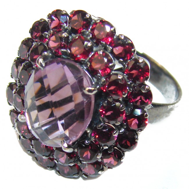 Vintage Beauty Amethyst .925 Sterling Silver handcrafted ring size 6 3/4