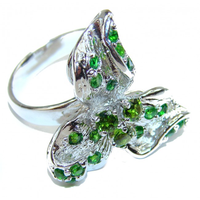 Special design Chrome Diopside .925 Sterling Silver handmade ring s. 9