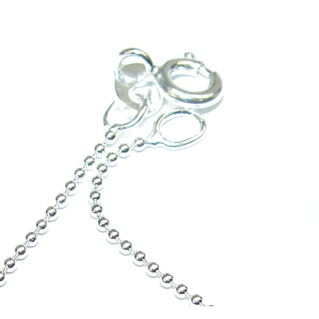 Bead design Sterling Silver Chain 20'' long, 1 mm wide