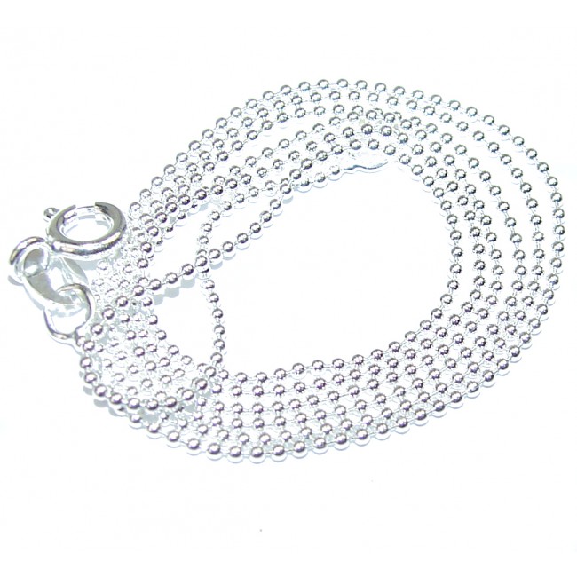 Bead design Sterling Silver Chain 20'' long, 1 mm wide