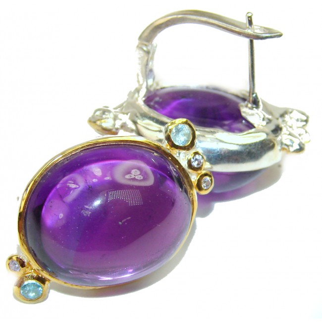 Exclusive Amethyst .925 Sterling Silver HANDCRAFTED Earrings