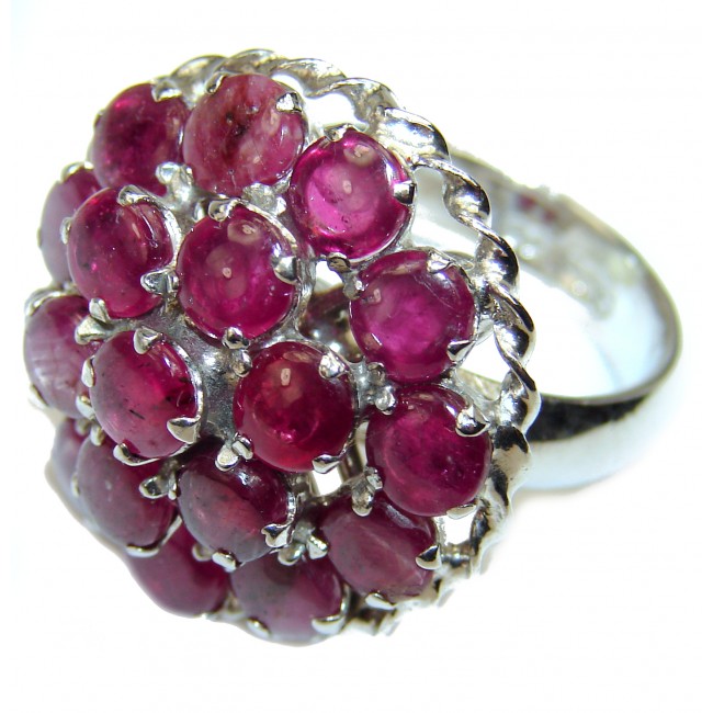 Huge Incredible authentic Ruby .925 Sterling Silver Ring size 8