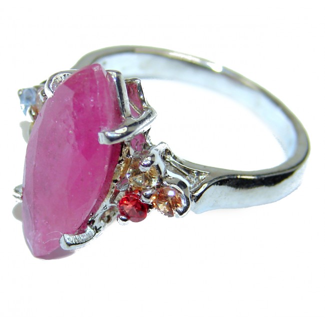 Red Beauty 8.5 carat authentic Ruby .925 Sterling Silver Ring size 8