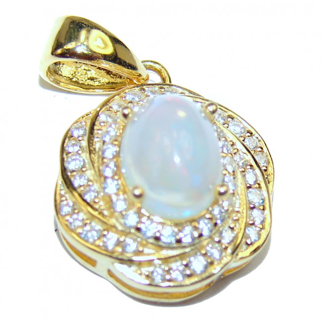 Genuine Ethiopian Opal 18K Gold over .925 Sterling Silver handcrafted pendant