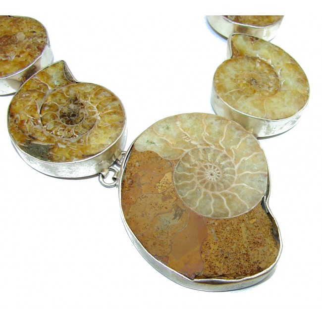147.55g Aura Of Beauty genuine Ammonite .925 Sterling Silver handcrafted Necklace