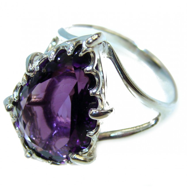 Purple Beauty 12.5 carat authentic Amethyst .925 Sterling Silver Ring size 9