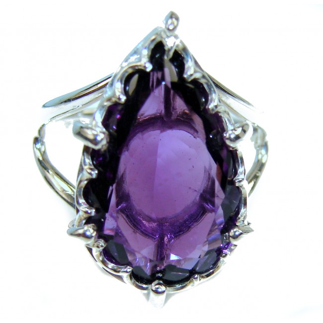 Purple Beauty 12.5 carat authentic Amethyst .925 Sterling Silver Ring size 9