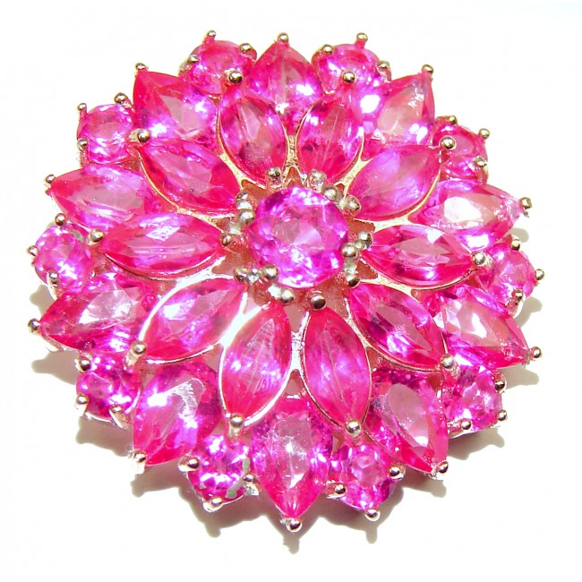 Vintage Design Pink Topaz .925 Sterling Silver handcrafted Pendant