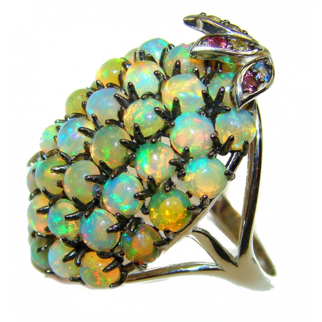 Extraordinary quality Ethiopian Opal .925 Sterling Silver handcrafted Ring size 7 1/4