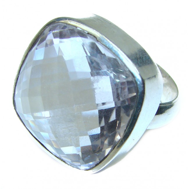Large White Topaz .925 Sterling Silver ring size 9