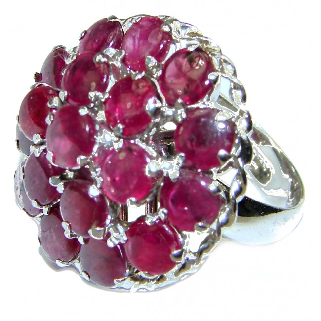 Huge Incredible authentic Ruby .925 Sterling Silver Ring size 8