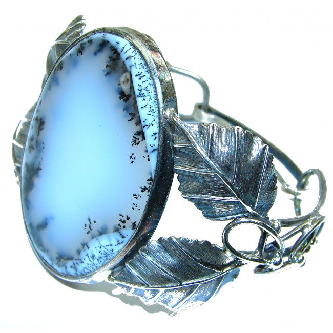 PURE PURFECTION Dendritic Agate highly polished .925 Sterling Silver handcrafted Bracelet