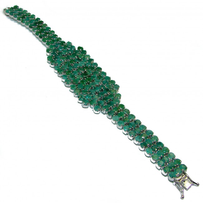 Emily authentic Emerald .925 Sterling Silver handcrafted Bracelet