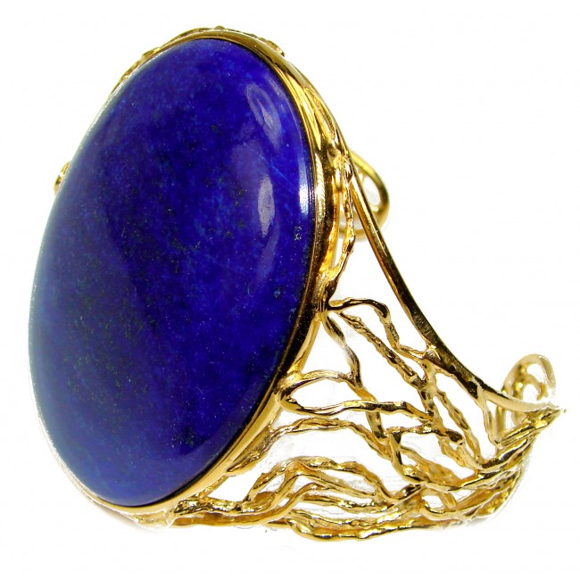 Paris Sky authentic Lapis Lazuli 18K Gold over .925 Sterling Silver handcrafted Bracelet / Cuff