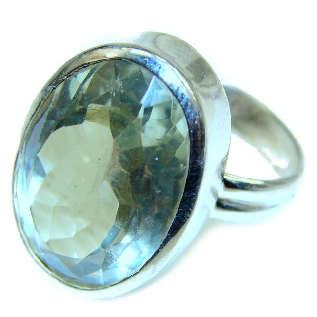 Exclusive Green Amethyst .925 Sterling Silver Ring size 8