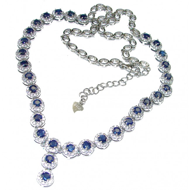 Authentic Sapphire .925 Sterling Silver handcrafted necklace