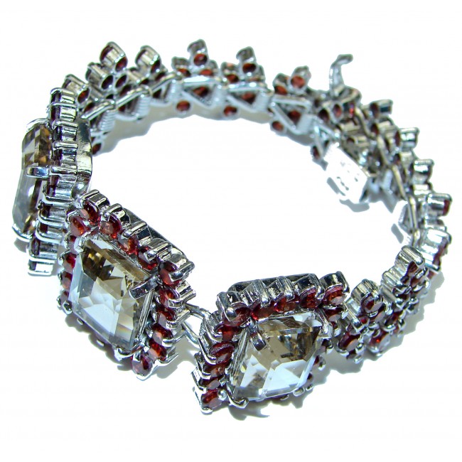 Luxury Authentic Citrine .925 Sterling Silver handmade Bracelet