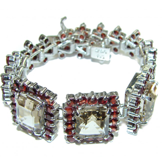 Luxury Authentic Citrine .925 Sterling Silver handmade Bracelet
