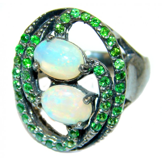 Pure Energy Genuine Ethiopian Opal .925 Sterling Silver handmade Ring size 8