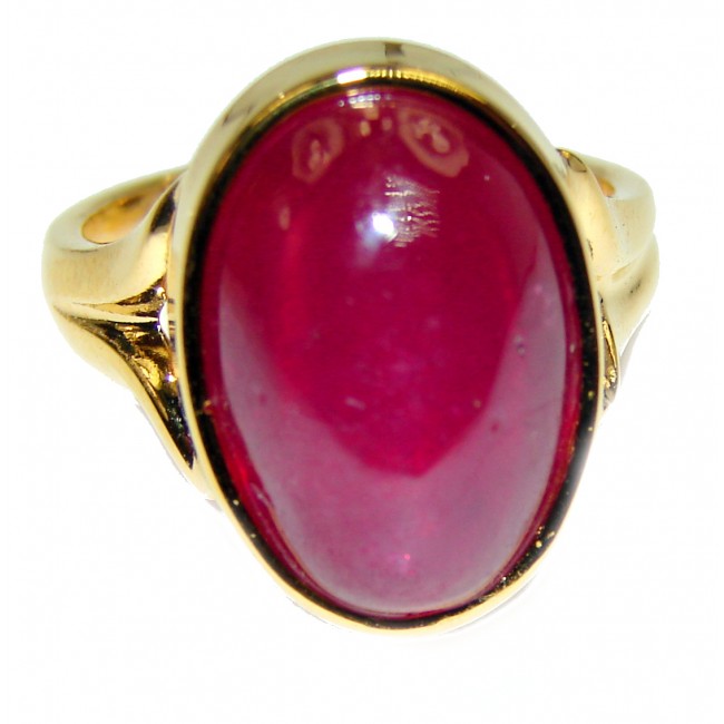 Great quality unique Ruby 18K Gold over .925 Sterling Silver handcrafted Ring size 5