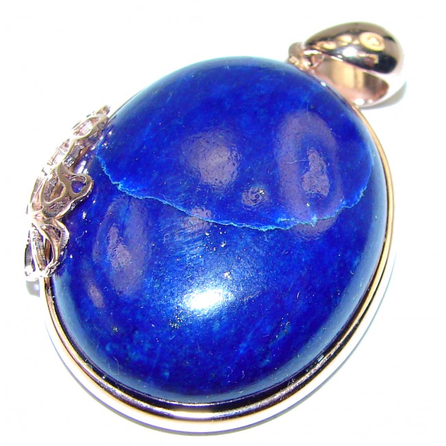 Perfect Lapis Lazuli 18K Gold over .925 Sterling Silver handcrafted Pendant
