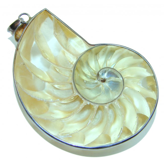 Huge 33.6 grams Ocean Shell .925 Sterling Silver handmade Pendant