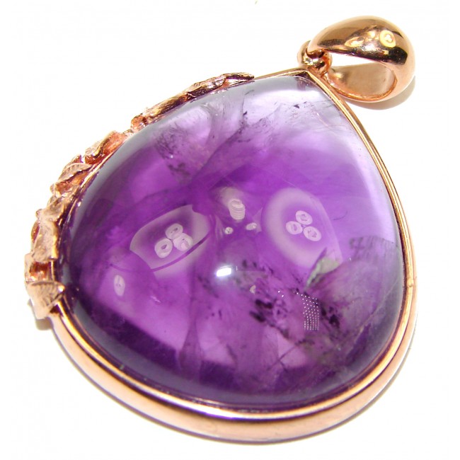 Spectacular 45.2carat Amethyst 18K Gold over .925 Sterling Silver handcrafted pendant