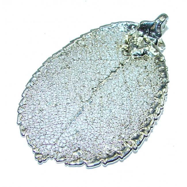 Huge Stylish Deeped In real silver Leaf .925 Sterling Silver Brooch