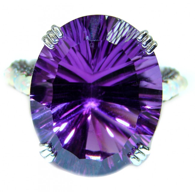 Incredible 25.7carat Amethyst .925 Sterling Silver handcrafted ring size 8
