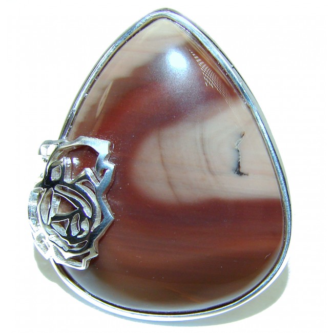 Genuine Imperial Jasper .925 Sterling Silver handcrafted ring s. 8