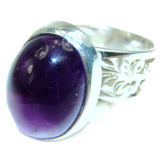 Vintage Beauty Amethyst .925 Sterling Silver handcrafted ring size 7 adjustable