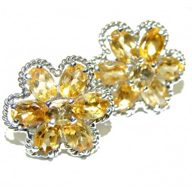 Vintage Style authentic Citrine .925 Sterling Silver handmade Earrings