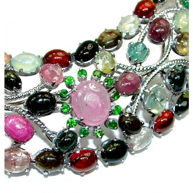 Dolce Vita HUGE authentic Brazilian Tourmaline .925 Sterling Silver handcrafted necklace