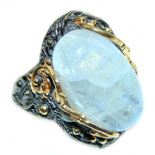 Natural Moonstone .925 Sterling Silver handmade ring s. 7