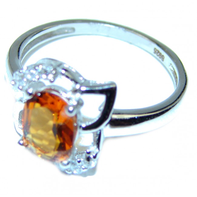 Golden Topaz .925 Sterling Silver handcrafted ring; s. 6 3/4