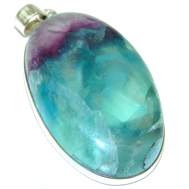 Simple Perfection Fluorite .925 Sterling Silver handcrafted Pendant