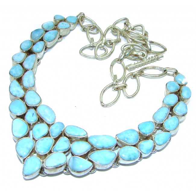 Cielito Lindo Chunky Larimar .925 Sterling Silver handcrafted necklace