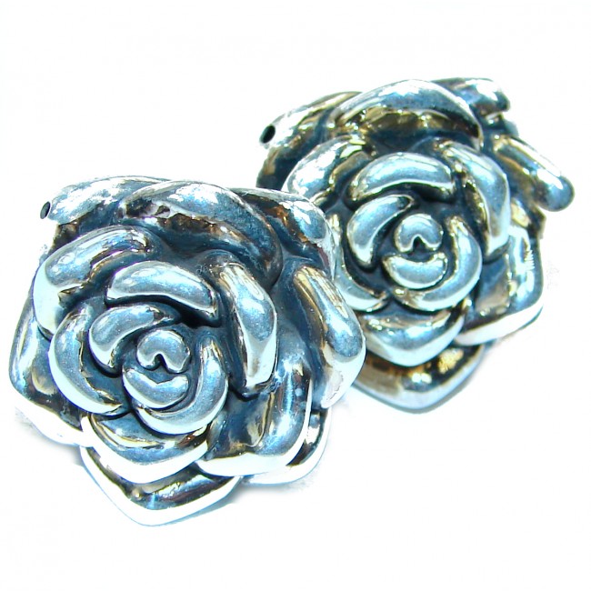 Exotic Roses .925 Sterling Silver handcrafted Earrings