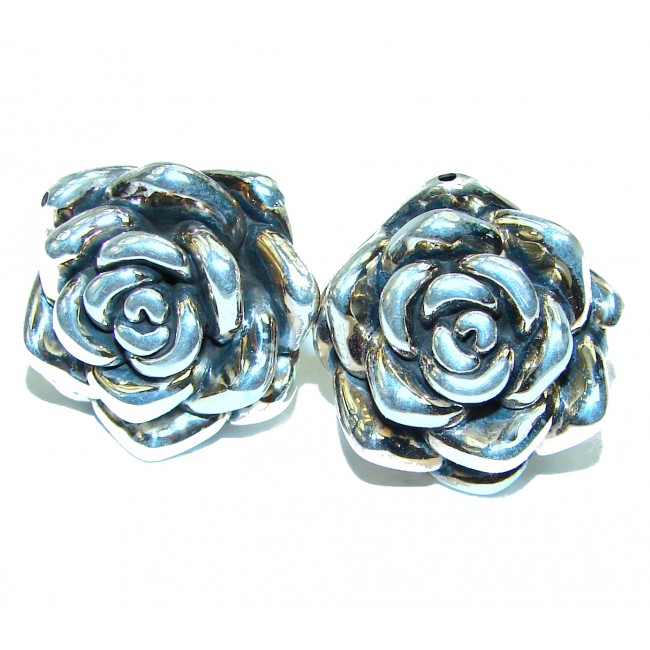 Exotic Roses .925 Sterling Silver handcrafted Earrings