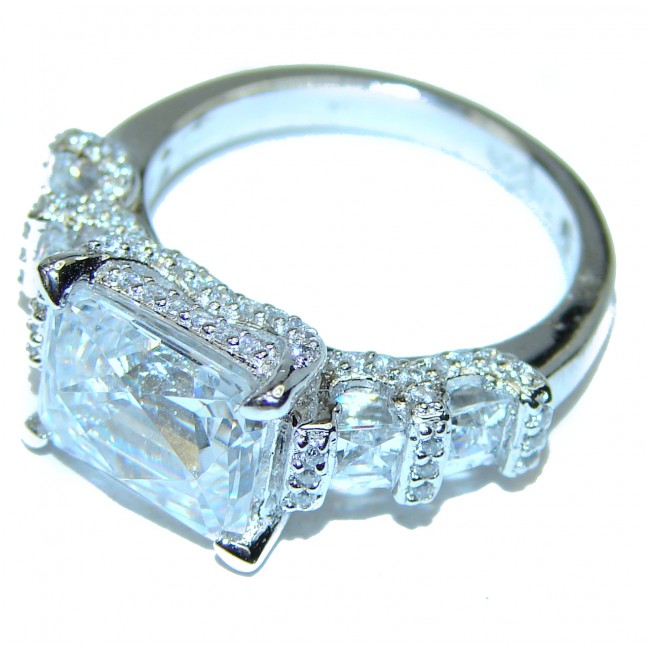 Spectacular White Topaz .925 Sterling Silver ring size 7 1/4