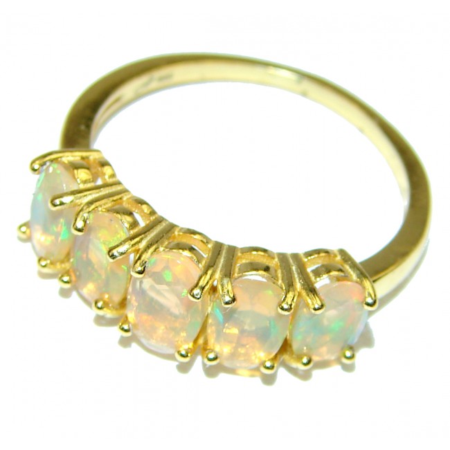 Extraordinary quality Ethiopian Opal .925 Sterling Silver handcrafted Ring size 7 1/4
