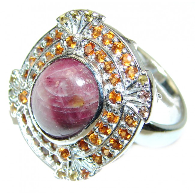 Royal quality unique Star Ruby .925 Sterling Silver handcrafted Ring size 8 1/4
