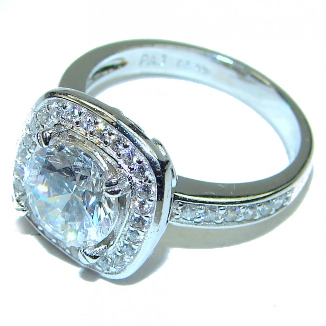 Spectacular White Topaz .925 Sterling Silver ring size 7