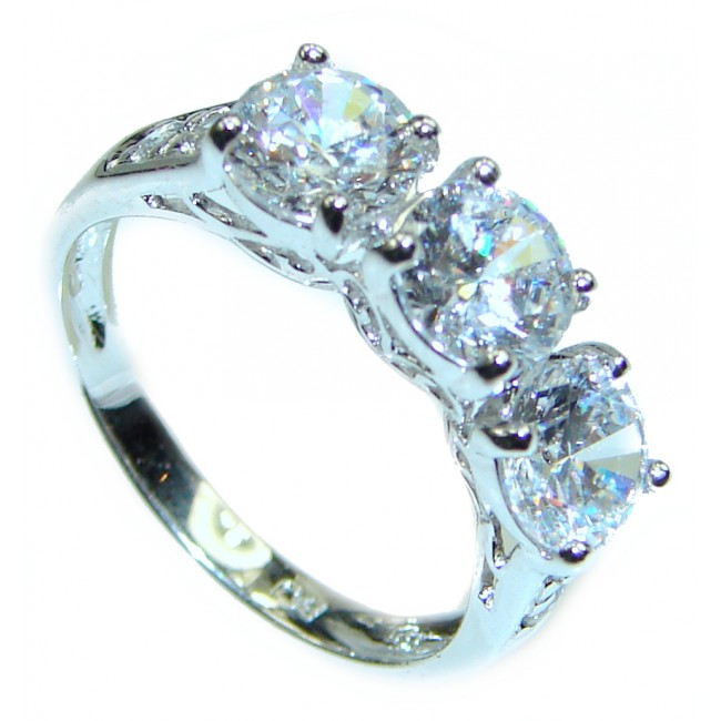 Spectacular White Topaz .925 Sterling Silver ring size 7 1/4