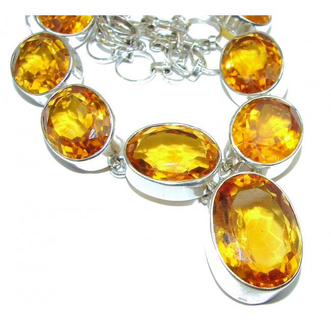 One of the kind Nature inspired Sublime Golden Quartz Sterling Silver handmade necklace