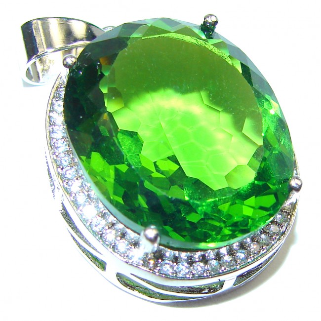 Spectacular Green Topaz .925 Sterling Silver handcrafted Pendant