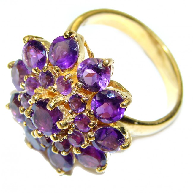 Vintage Beauty Amethyst 14K Gold over .925 Sterling Silver handcrafted ring size 8
