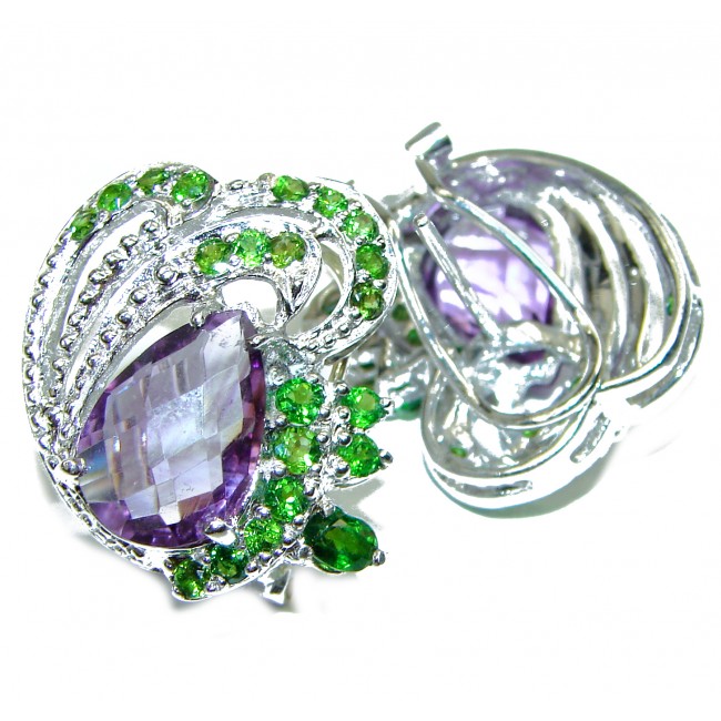 Spring Blossom authentic Amethyst .925 Sterling Silver handcrafted earrings