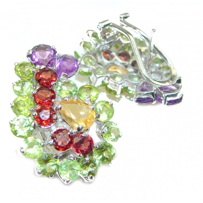 Sunny Day Authentic Multigem .925 Sterling Silver brilliantly handcrafted earrings